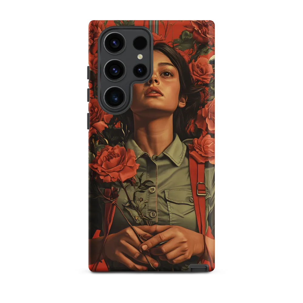 Harmony and Strength: A Portrait Among Roses