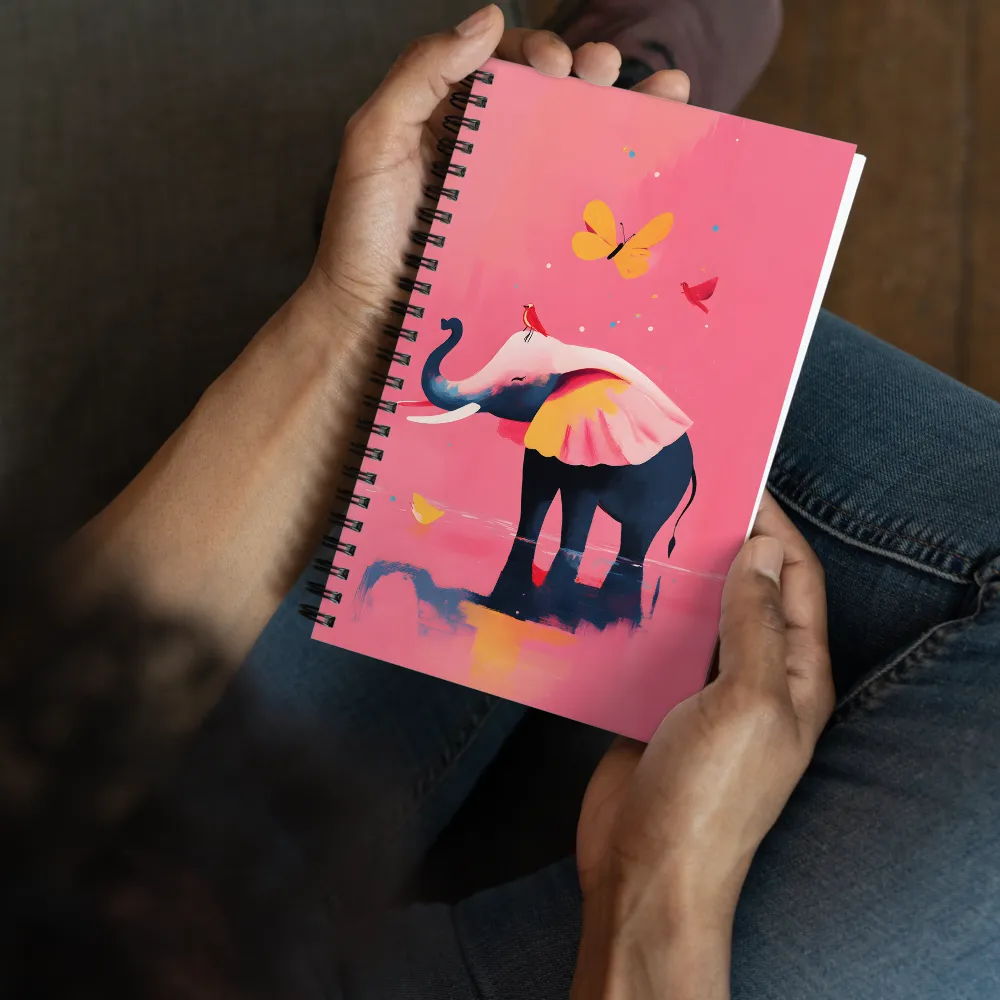 Whimsical Serenity: The Playful Elephant | Spiral Notebook