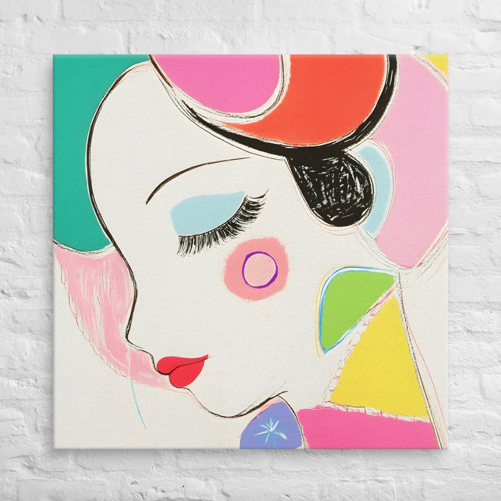 Whimsical Portrait in Colorful Abstraction | Canvas | 37″×37″
