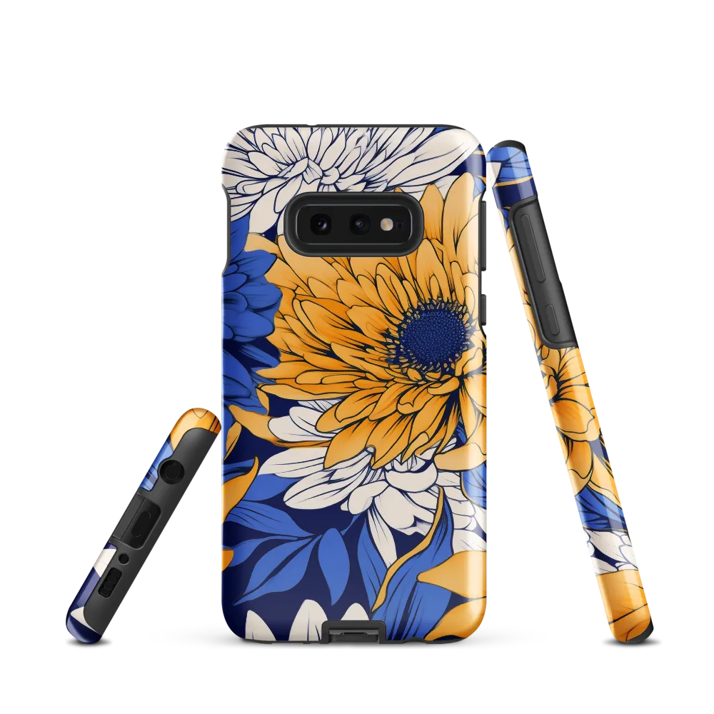 Floral Harmony in Blue and Yellow
