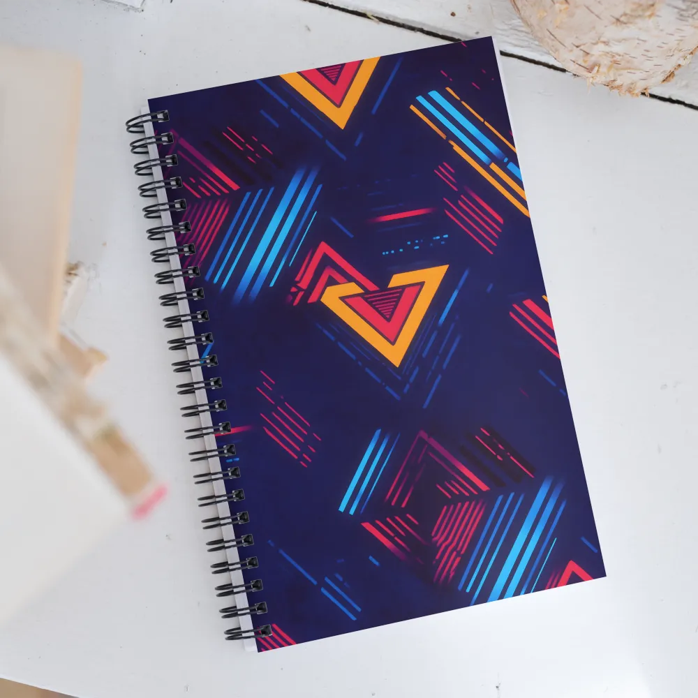 Dynamic Geometric Symphony | Spiral Notebook