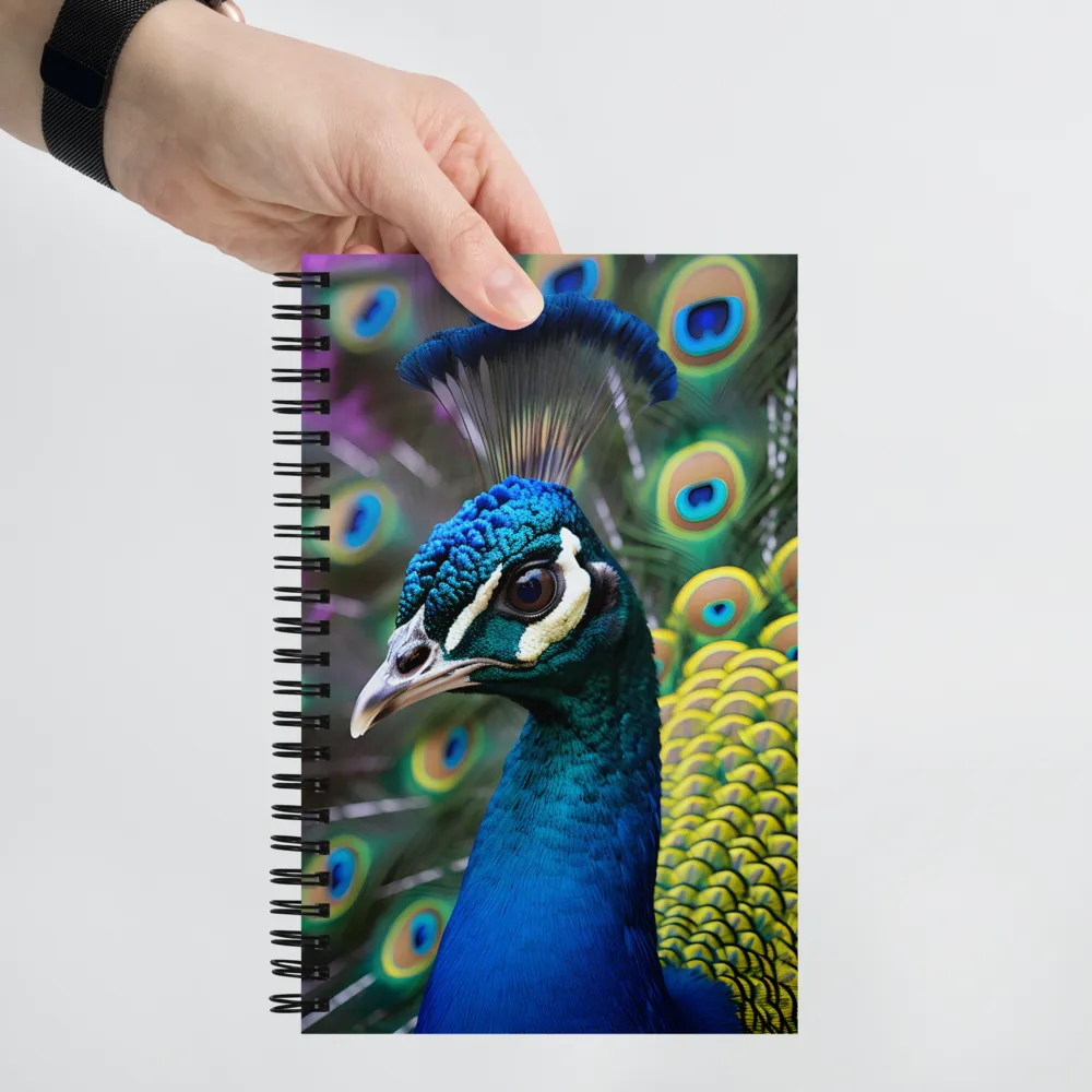 Regal Plumage: The Peacock's Splendor | Spiral Notebook