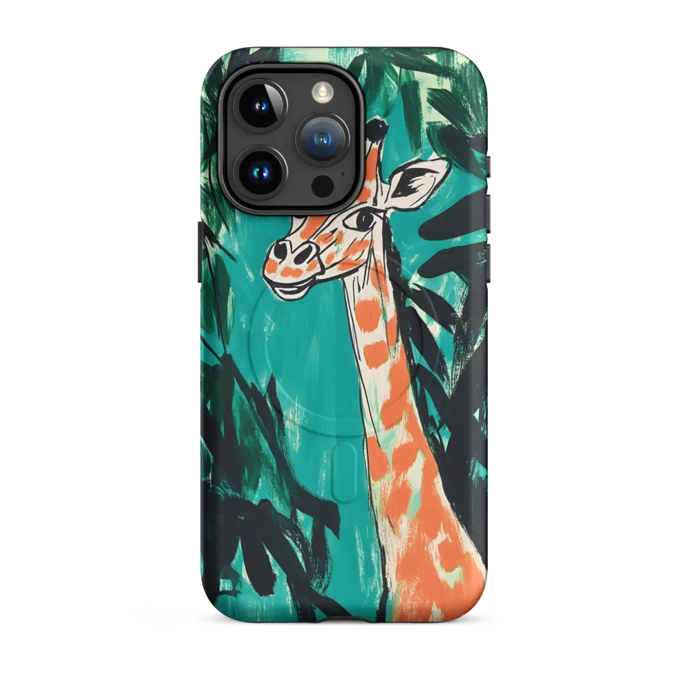 Curious Giraffe in Lush Greenery | Phone Case |  15 Pro Max | MagSafe® Tough Case | Matte