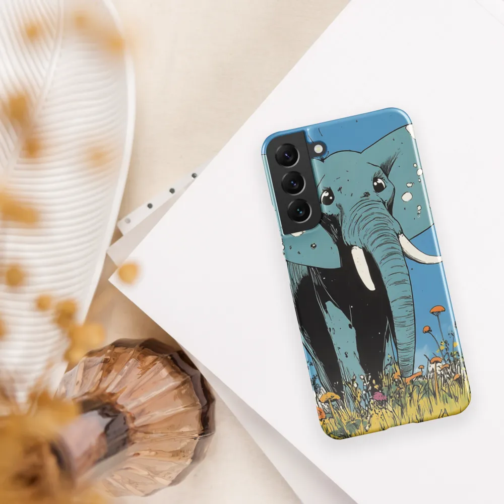 Whimsical Blue Elephant in Bloom