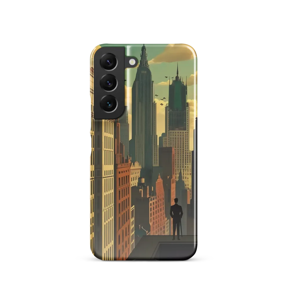 Urban Dreams: A Silhouette in Art Deco Cityscape