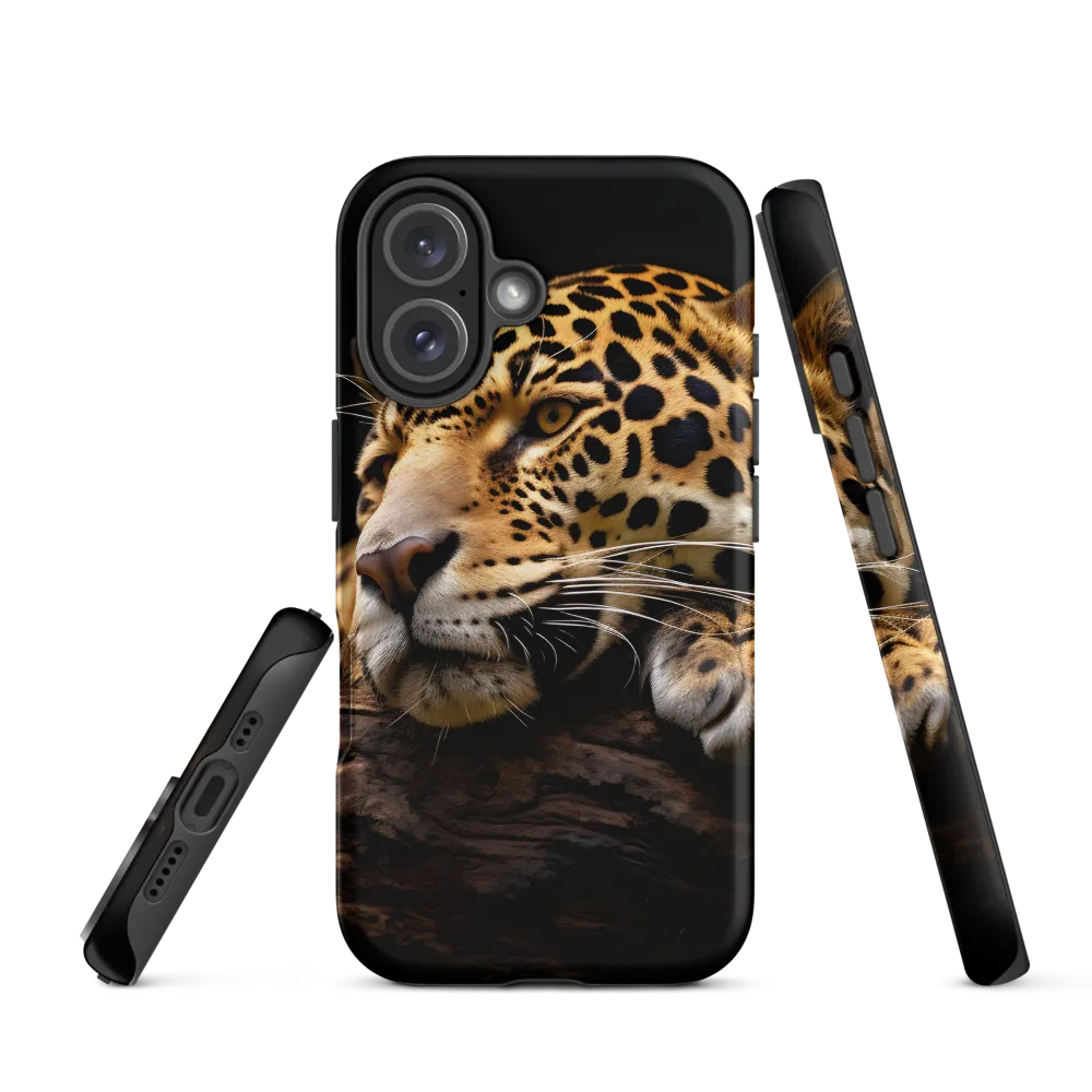 Tranquil Majesty: The Resting Leopard | Phone Case |  16 | Tough Case | Matte