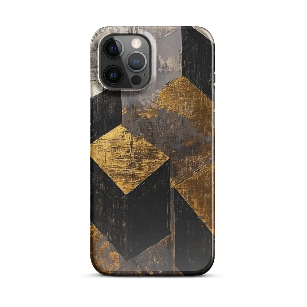Geometric Harmony in Gold and Black | Phone Case |  12 Pro Max | Snap Case | Glossy