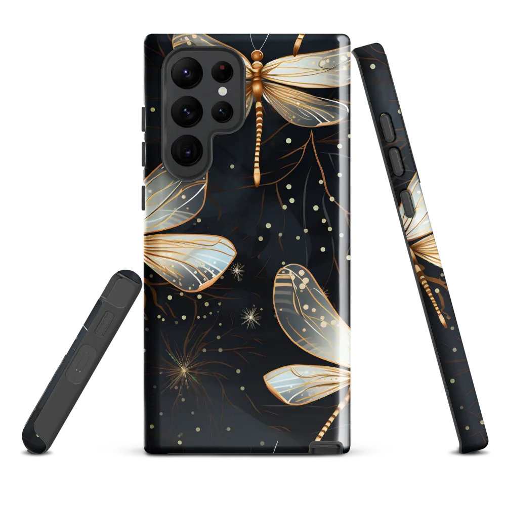 Ethereal Dance: Dragonflies in a Midnight Garden