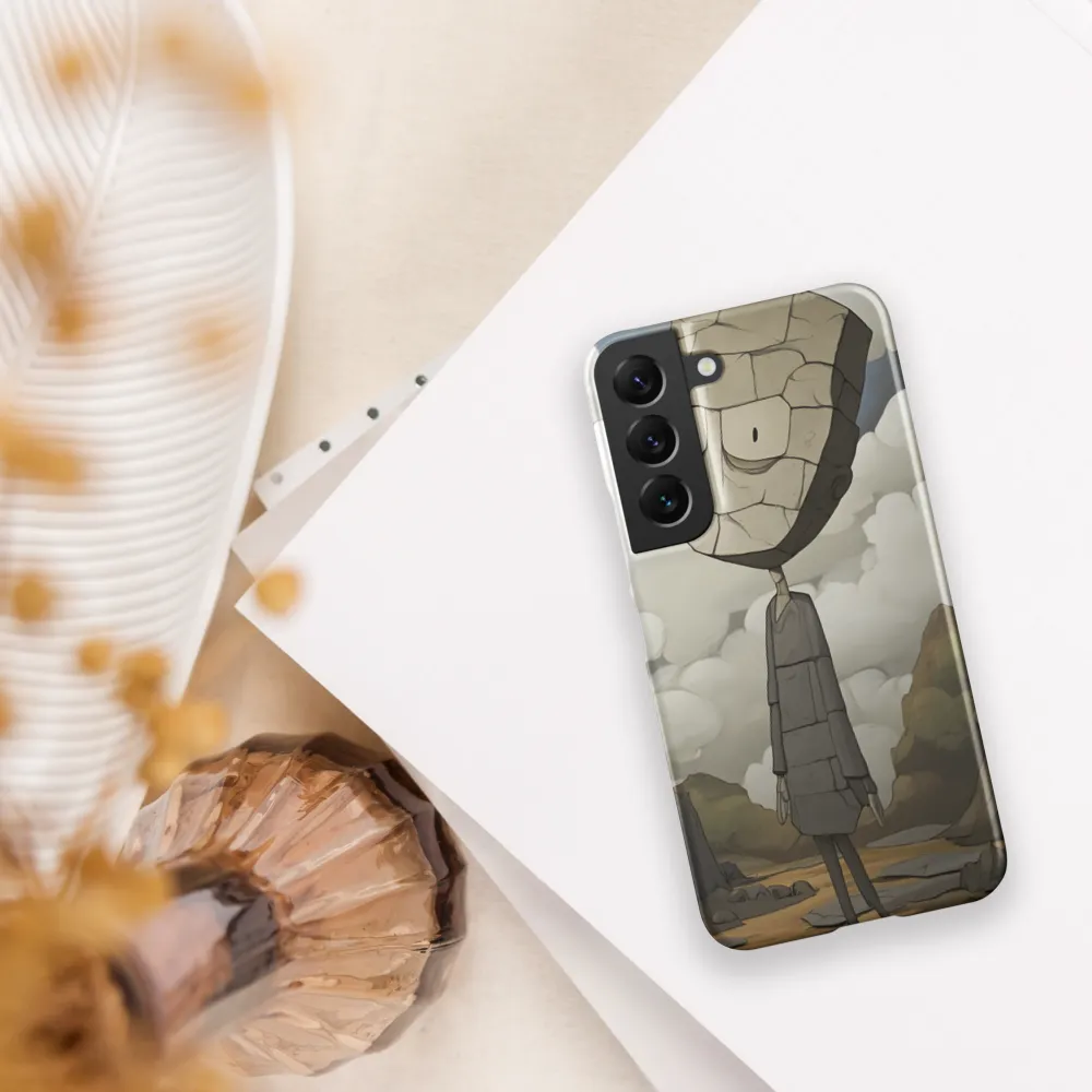 Whimsical Stone Figure in a Rocky Landscape | Phone Case |  S22 | Snap Case | Matte
