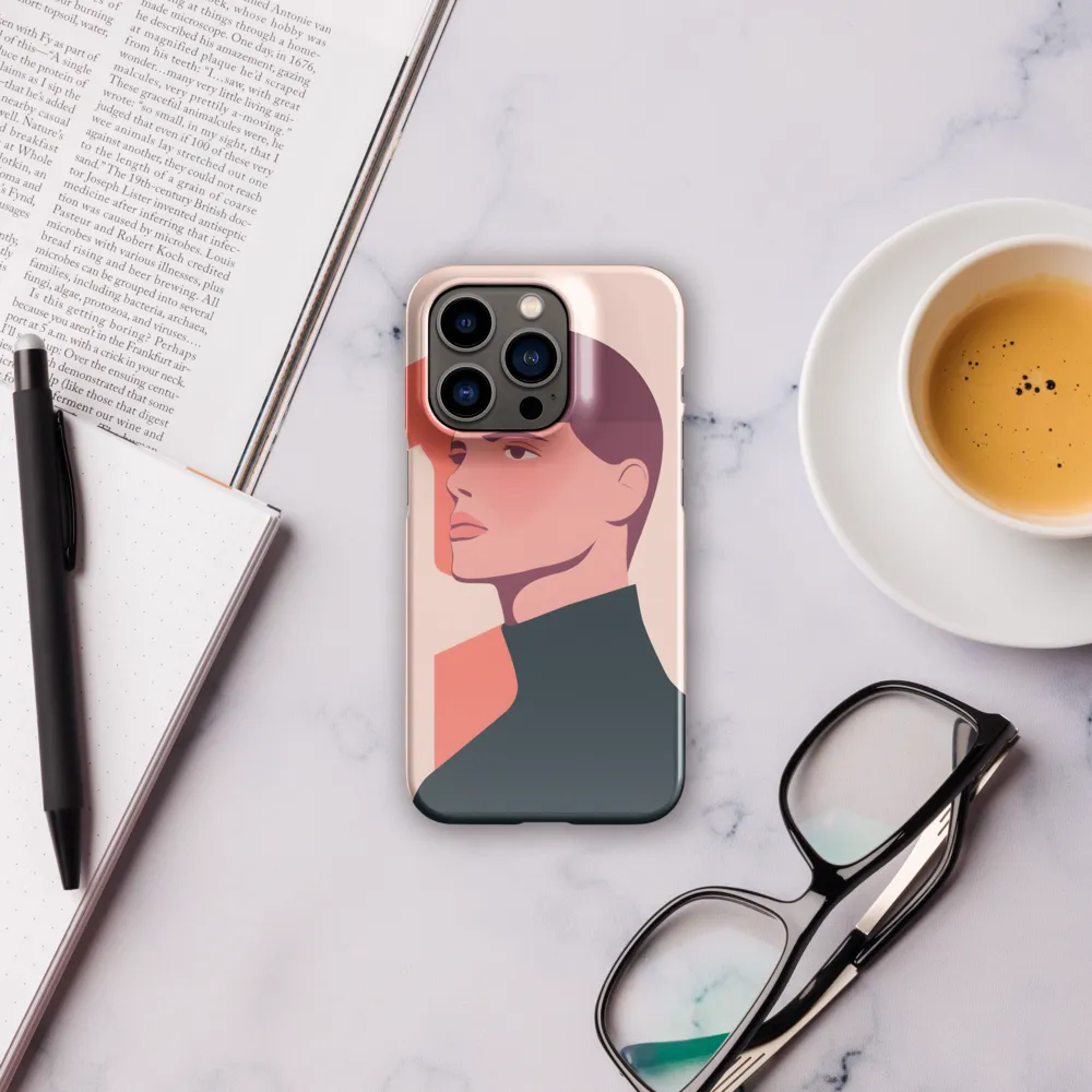Contemplative Portrait in Minimalism | Phone Case |  14 Pro | Snap Case | Glossy