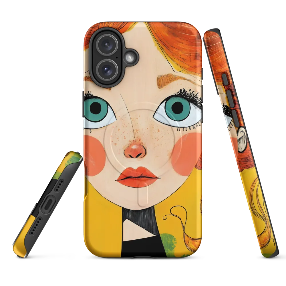 Whimsical Portrait of a Girl | Phone Case |  16 Plus | MagSafe® Tough Case | Matte