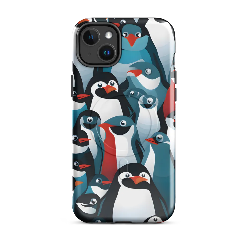 Penguin Parade | Phone Case |  14 Plus | MagSafe® Tough Case | Glossy