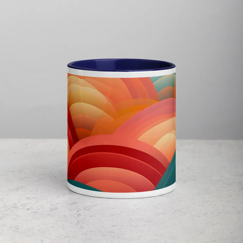 Abstract Waves in Red and Teal | Mug