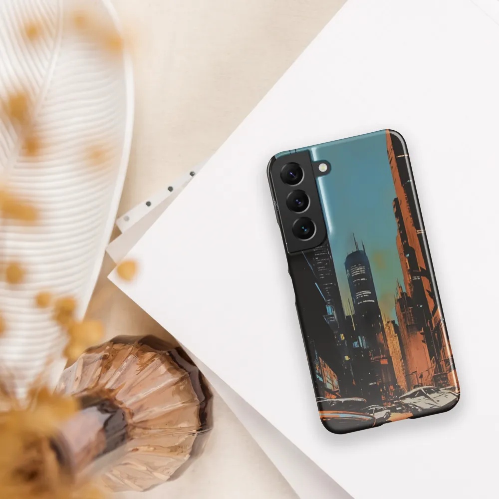 Futuristic Cityscape in Blue and Orange