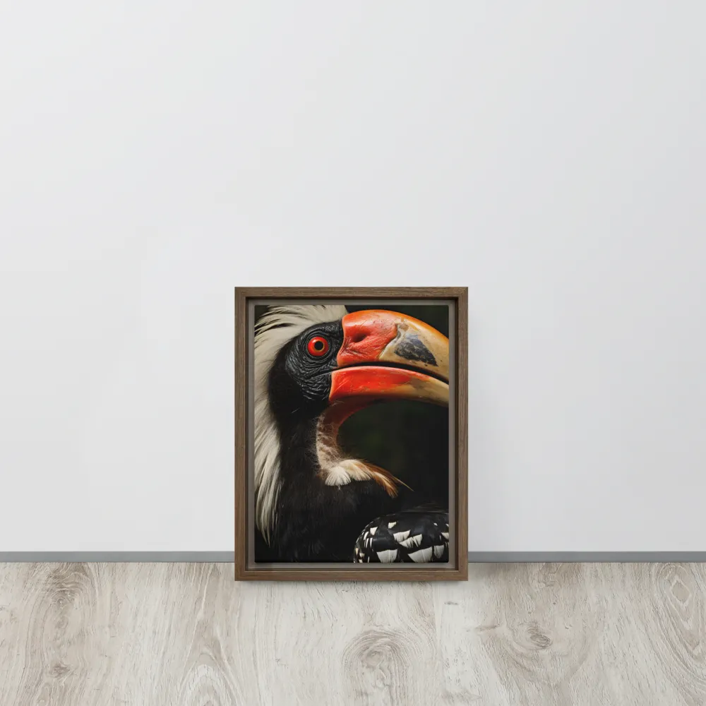 Majesty of the Hornbill | Canvas with Brown Frame | 9″×12″