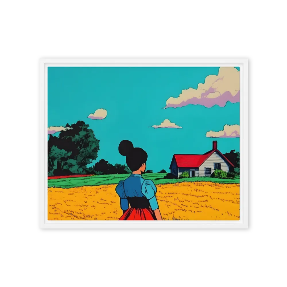 Whispers of a Sunlit Meadow | Canvas with White Frame | 16″×20″
