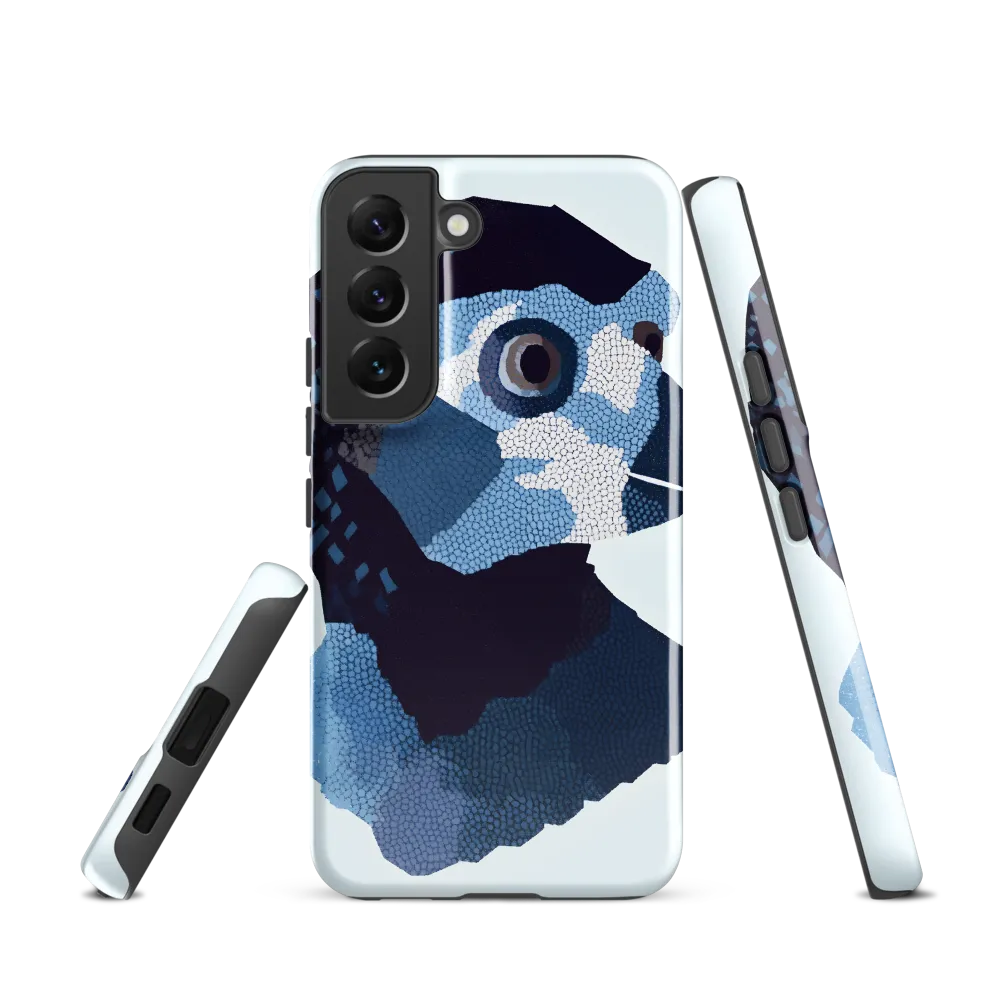 Abstract Avian Portrait in Blue