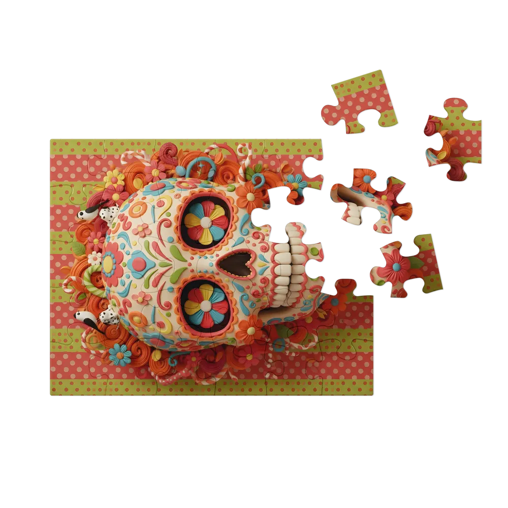 Floral Sugar Skull 
 Jigsaw Puzzle in Tin Box