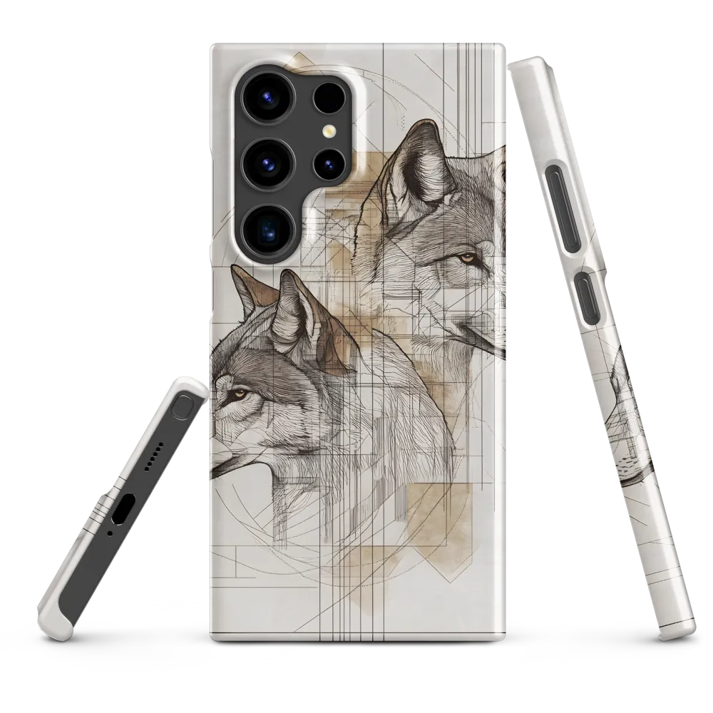 Geometric Harmony: The Essence of Wolves | Phone Case |  S24 Ultra | Snap Case | Glossy