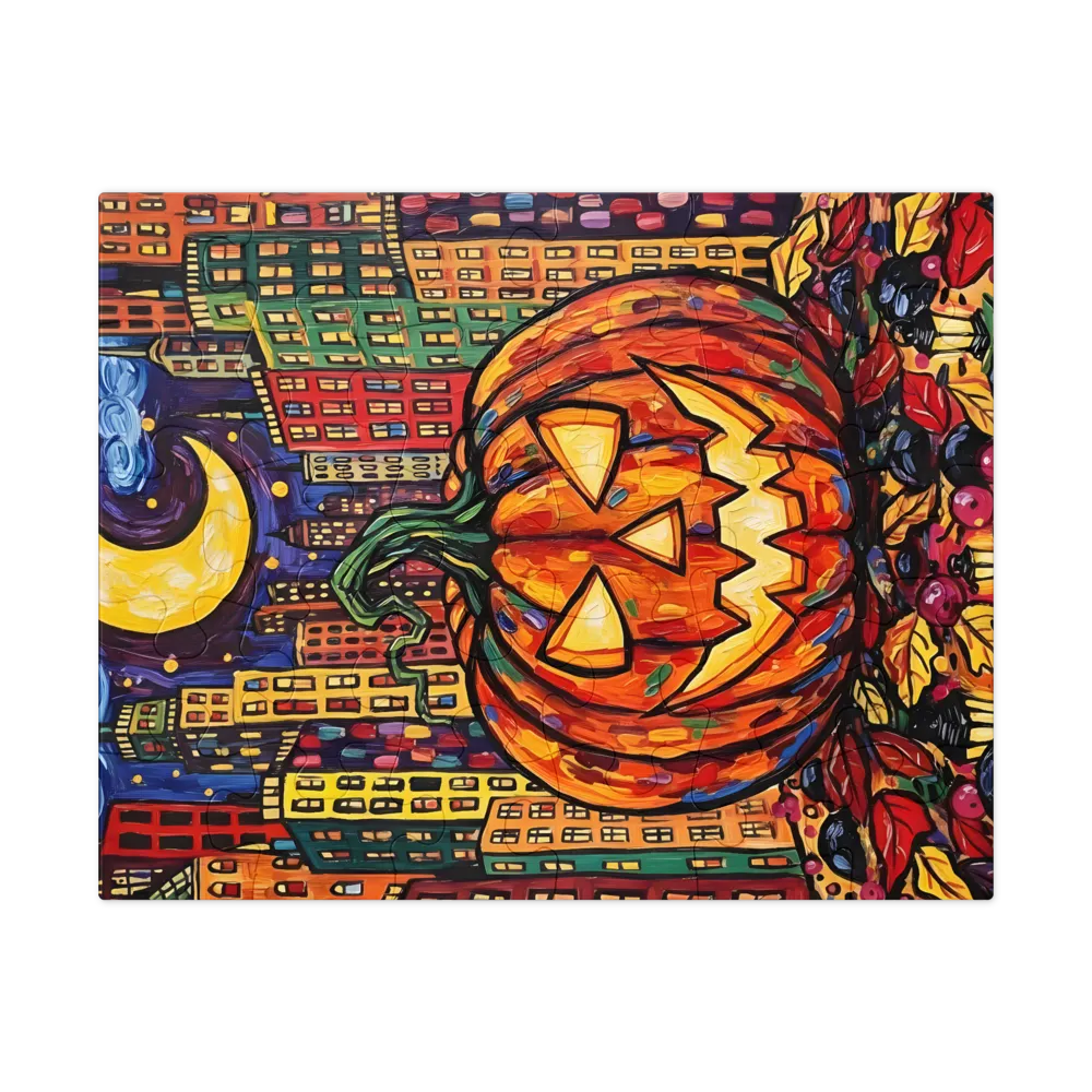 Midnight Jack-o'-Lantern 
 Jigsaw Puzzle in Tin Box