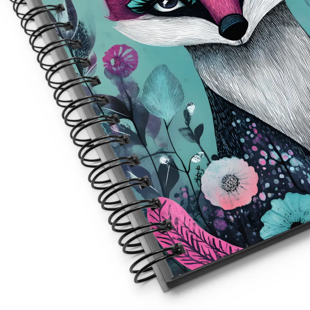 Whimsical Fox Among Blossoms | Spiral Notebook