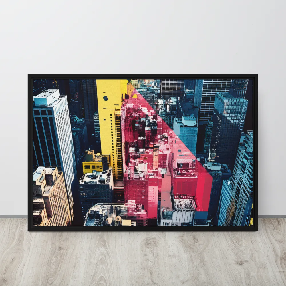 Dynamic Urban Symphony | Canvas with Black Frame | 24″×36″