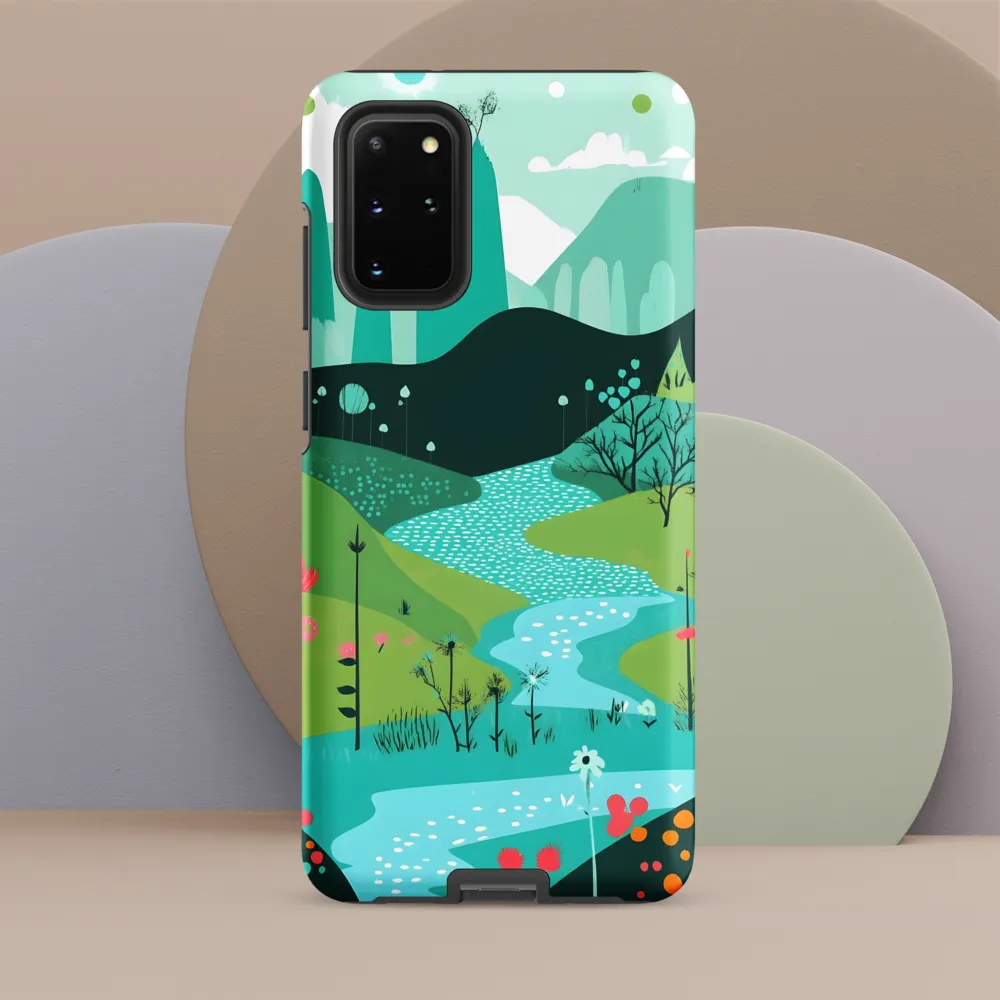 Whimsical River in a Lush Landscape