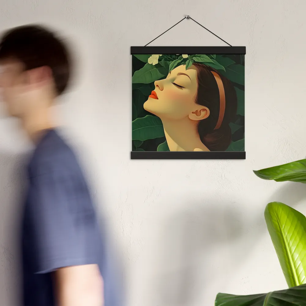 Serenity in Bloom | Poster With Black Wood Hanger | 12″×12″