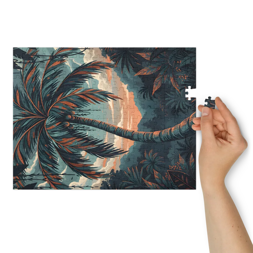 Palm at Dusk 
 Jigsaw Puzzle in Tin Box