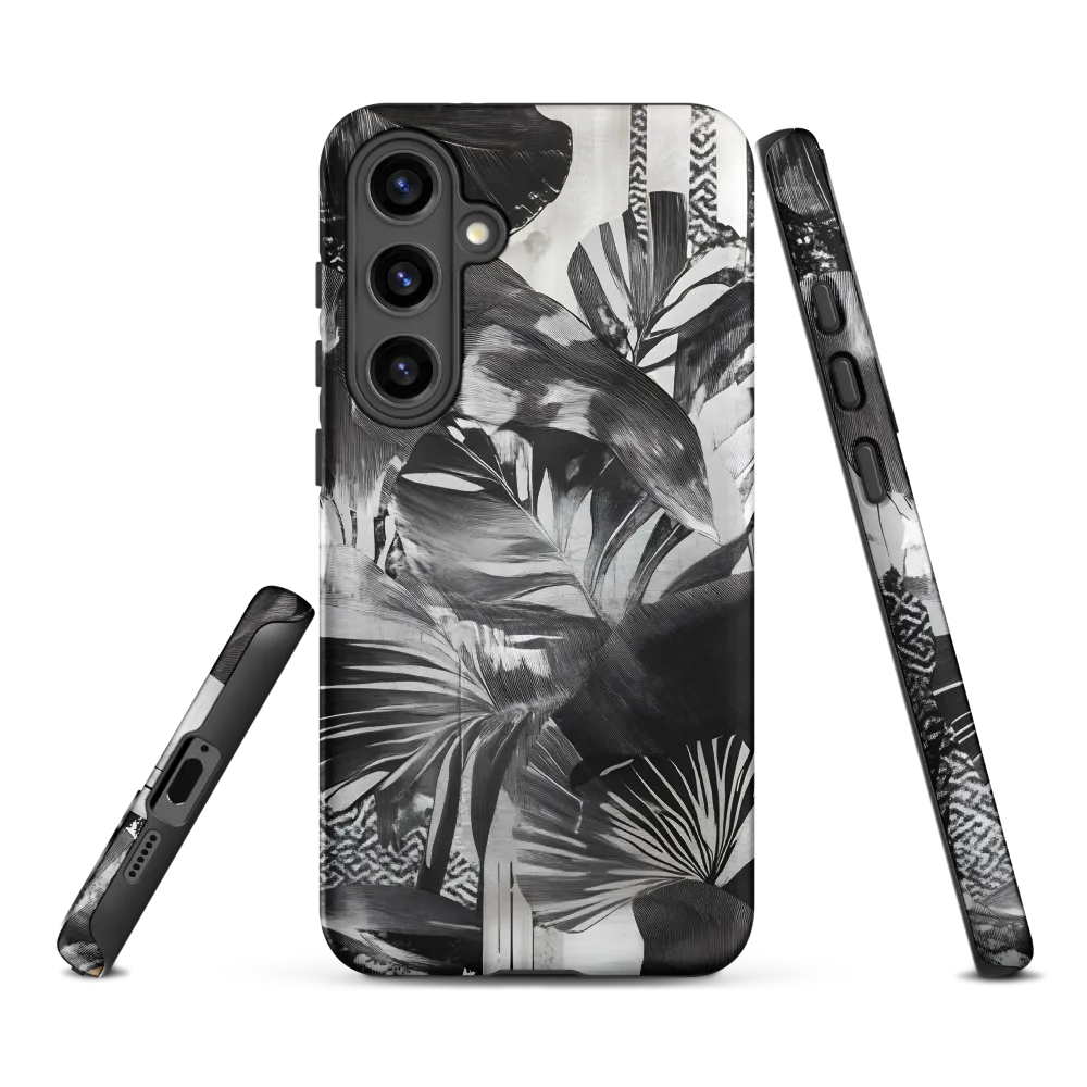 Monochrome Serenity in Tropical Foliage