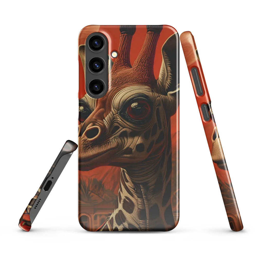 Whimsical Giraffe in an Orange Dreamscape