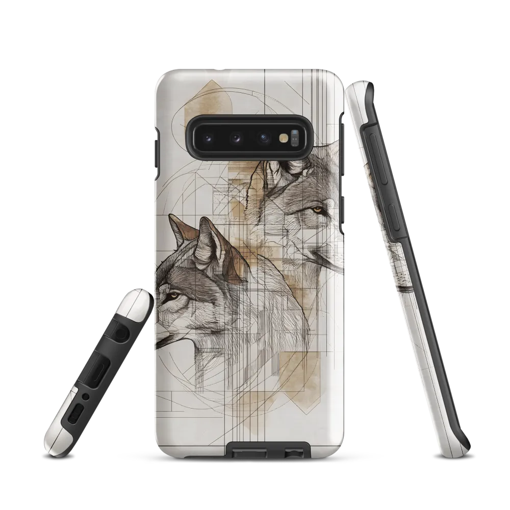 Geometric Harmony: The Essence of Wolves | Phone Case |  S10 | Tough Case | Glossy
