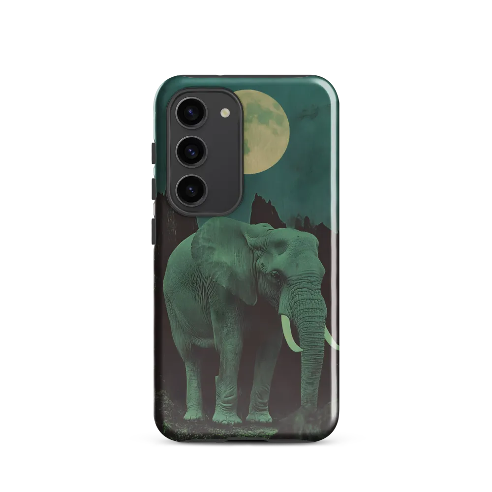 Ethereal Presence: Elephant Under a Full Moon