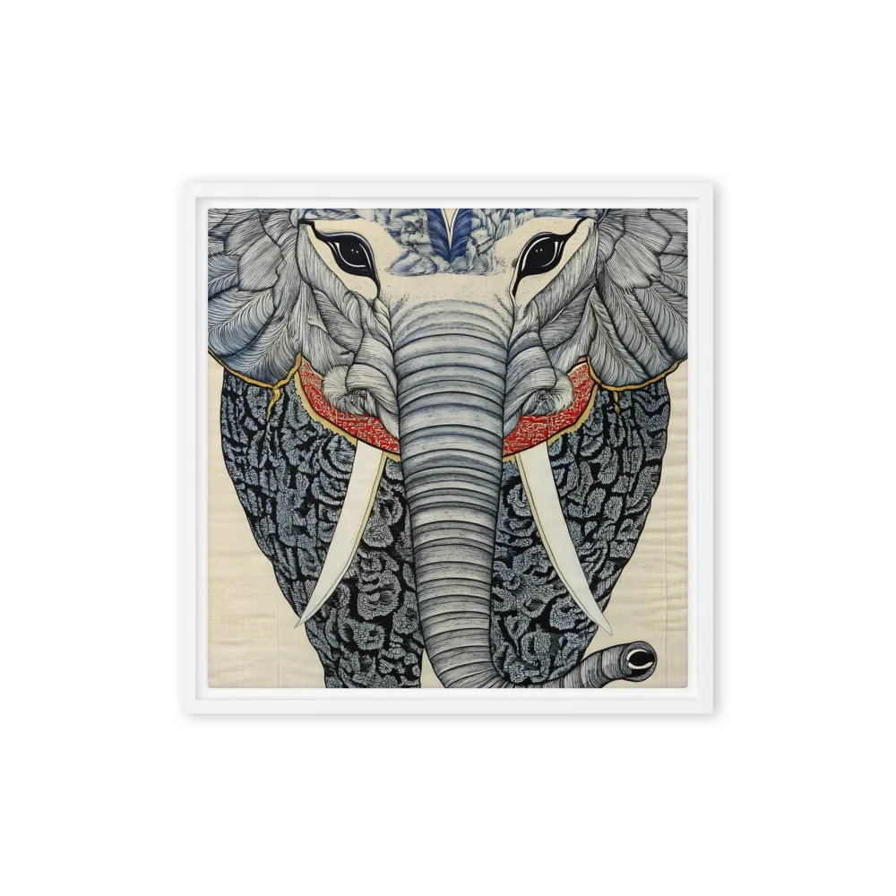 Majesty of the Elephant | Canvas with White Frame | 16″×16″