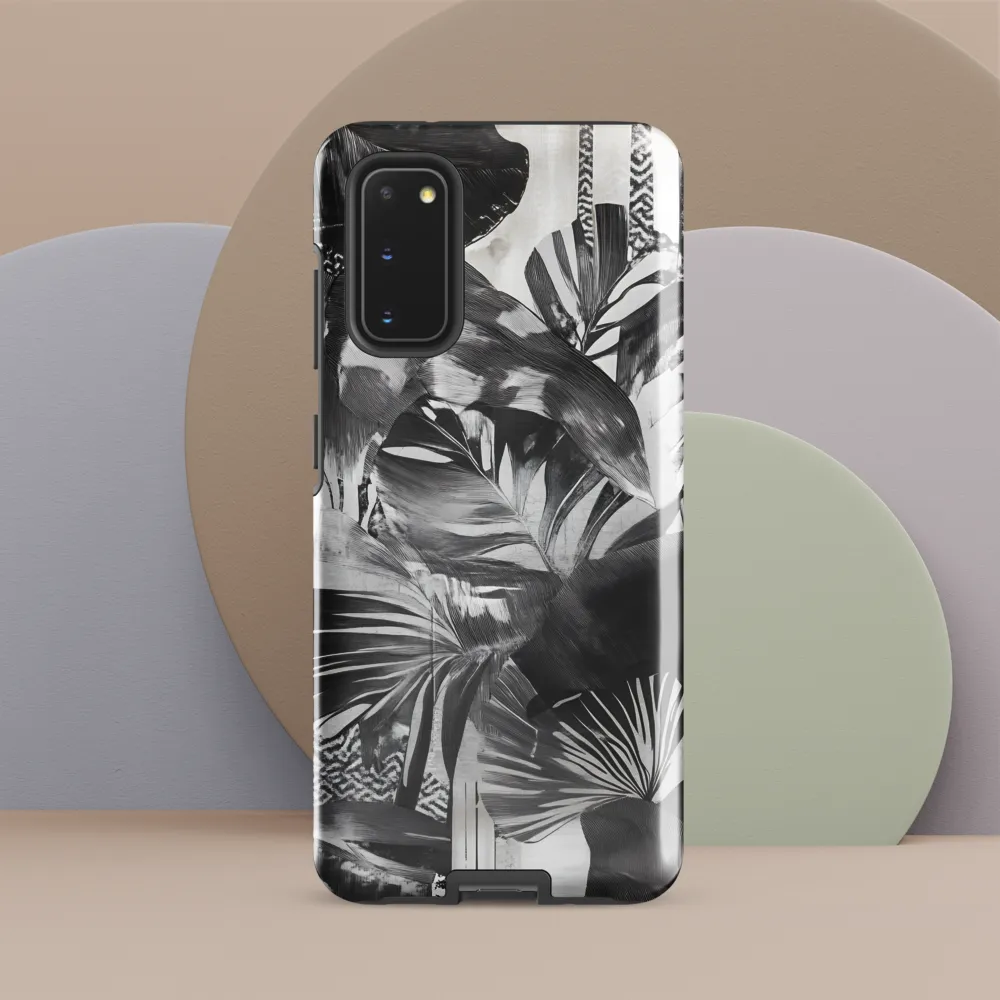 Monochrome Serenity in Tropical Foliage