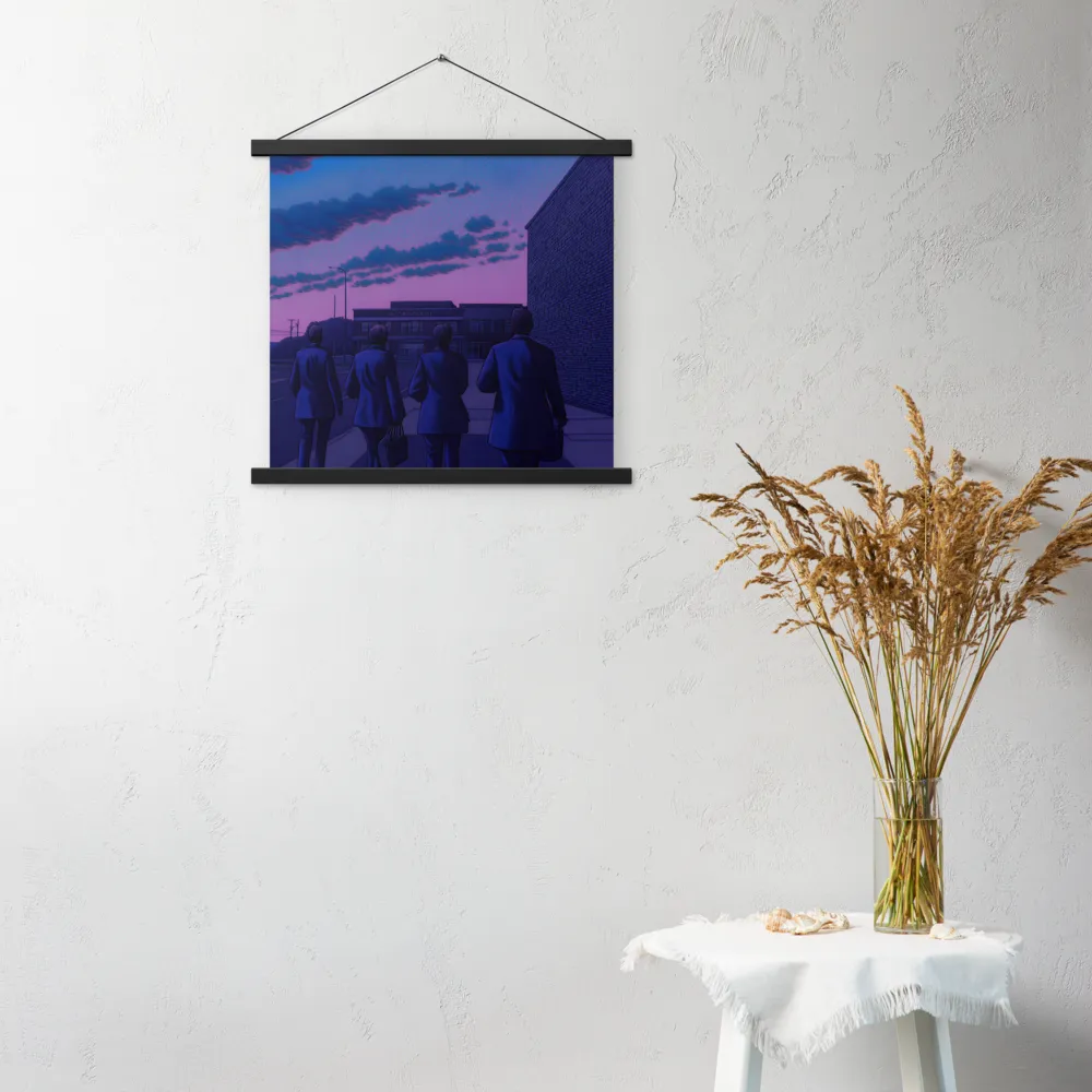The Twilight Stroll | Poster With Black Wood Hanger | 18″×18″