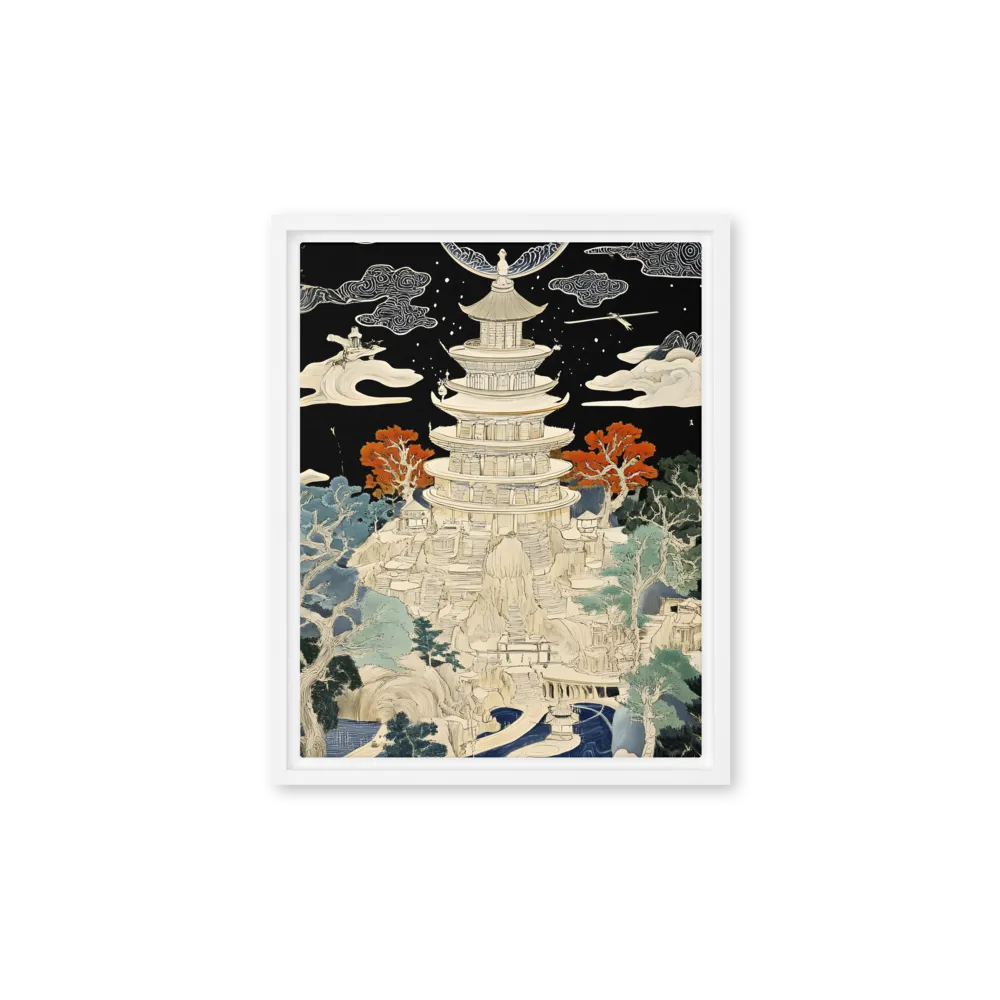 Whispers of the Pagoda | Canvas with White Frame | 11″×14″