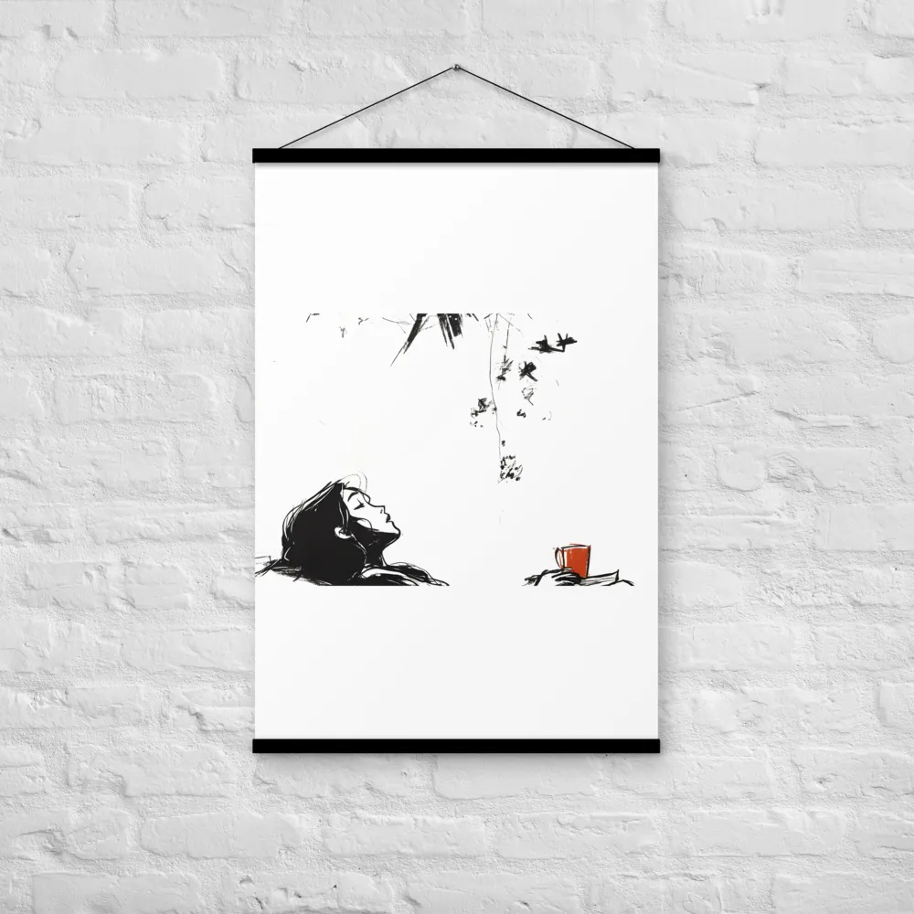 Contemplative Serenity | Poster With Black Wood Hanger | 24″×36″