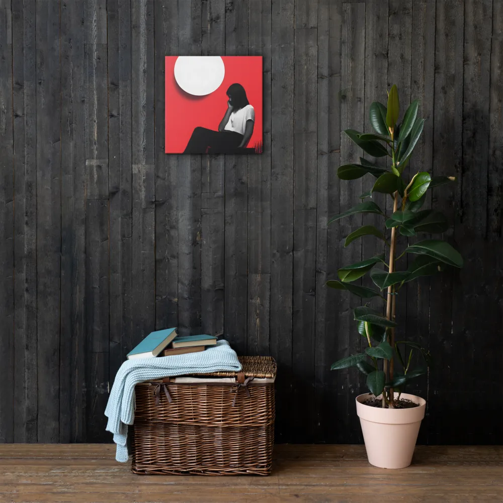 Contemplation in Red | Thin Canvas | 16″×16″