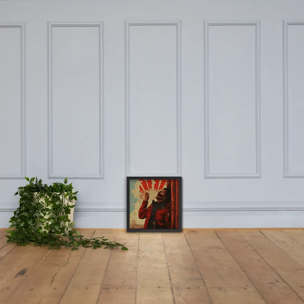 Defiant Echoes of Ruin | Poster with Black Frame | 14″×14″