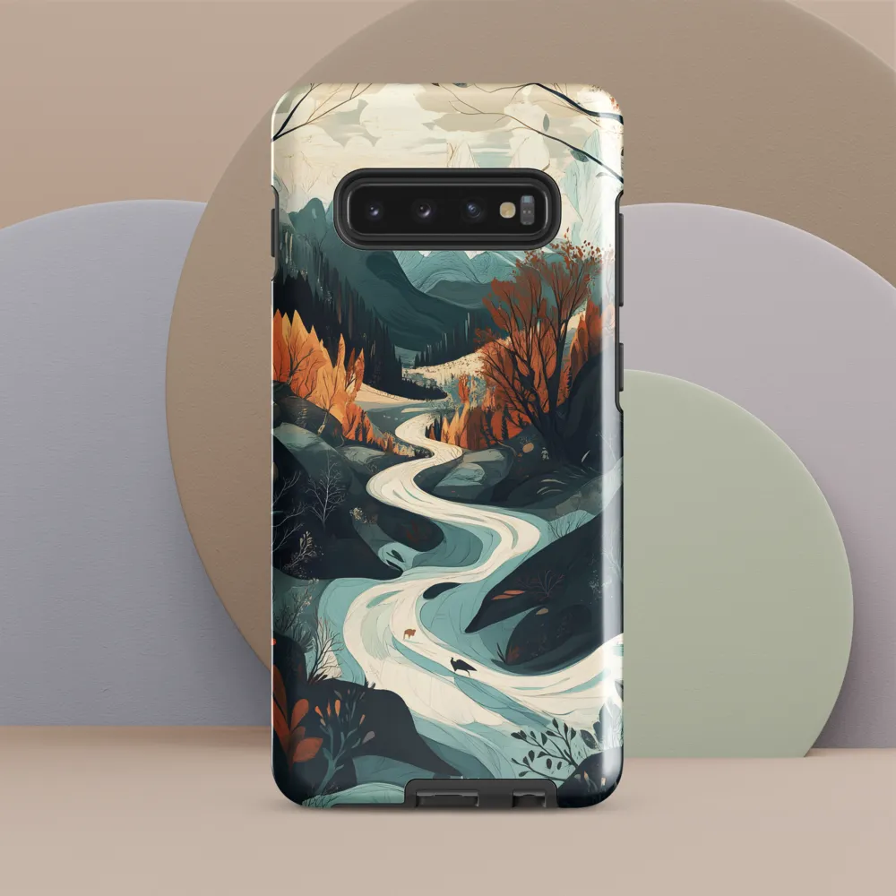 Whispers of Autumn: A Serene River Journey | Phone Case |  S10 Plus | Tough Case | Glossy