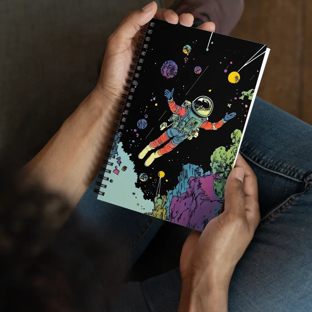 Celestial Voyage: The Astronaut's Journey | Spiral Notebook