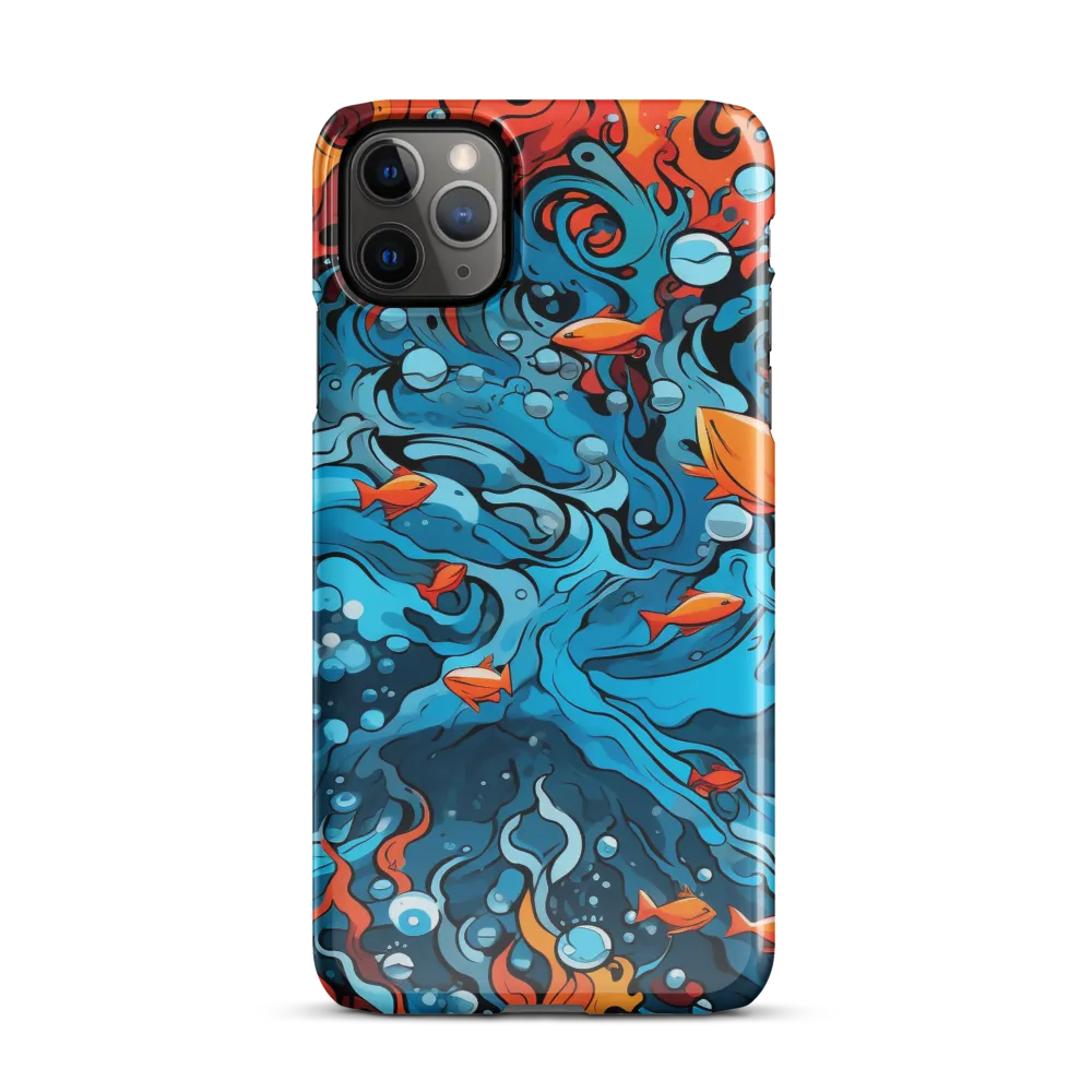 Fluid Harmony: Ocean and Flames | Phone Case |  11 Pro Max | Snap Case | Glossy