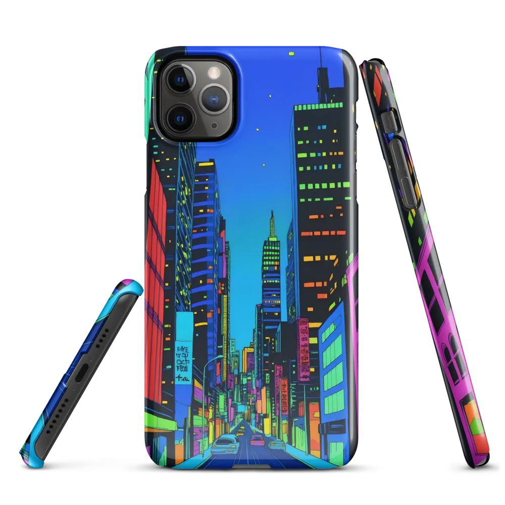 Neon Dreamscape: A Futuristic City at Dusk | Phone Case |  11 Pro Max | Snap Case | Glossy