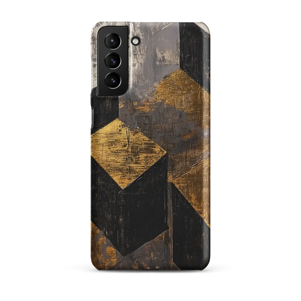 Geometric Harmony in Gold and Black | Phone Case |  S21 Plus | Snap Case | Matte