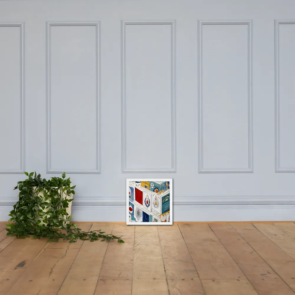 Symphony of Geometric Harmony | Poster with White Frame | 12″×12″