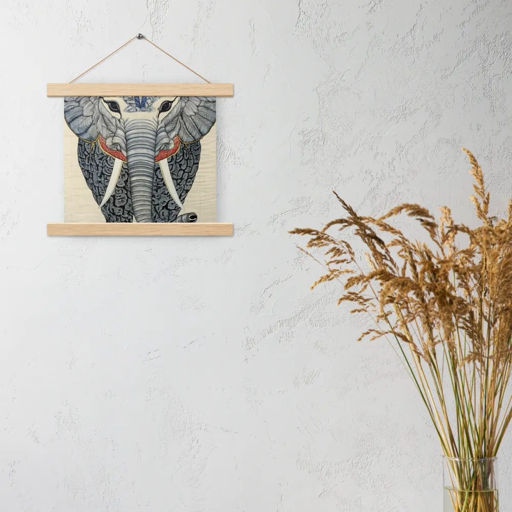 Majesty of the Elephant | Poster With Oak Wood Hanger | 10″×10″