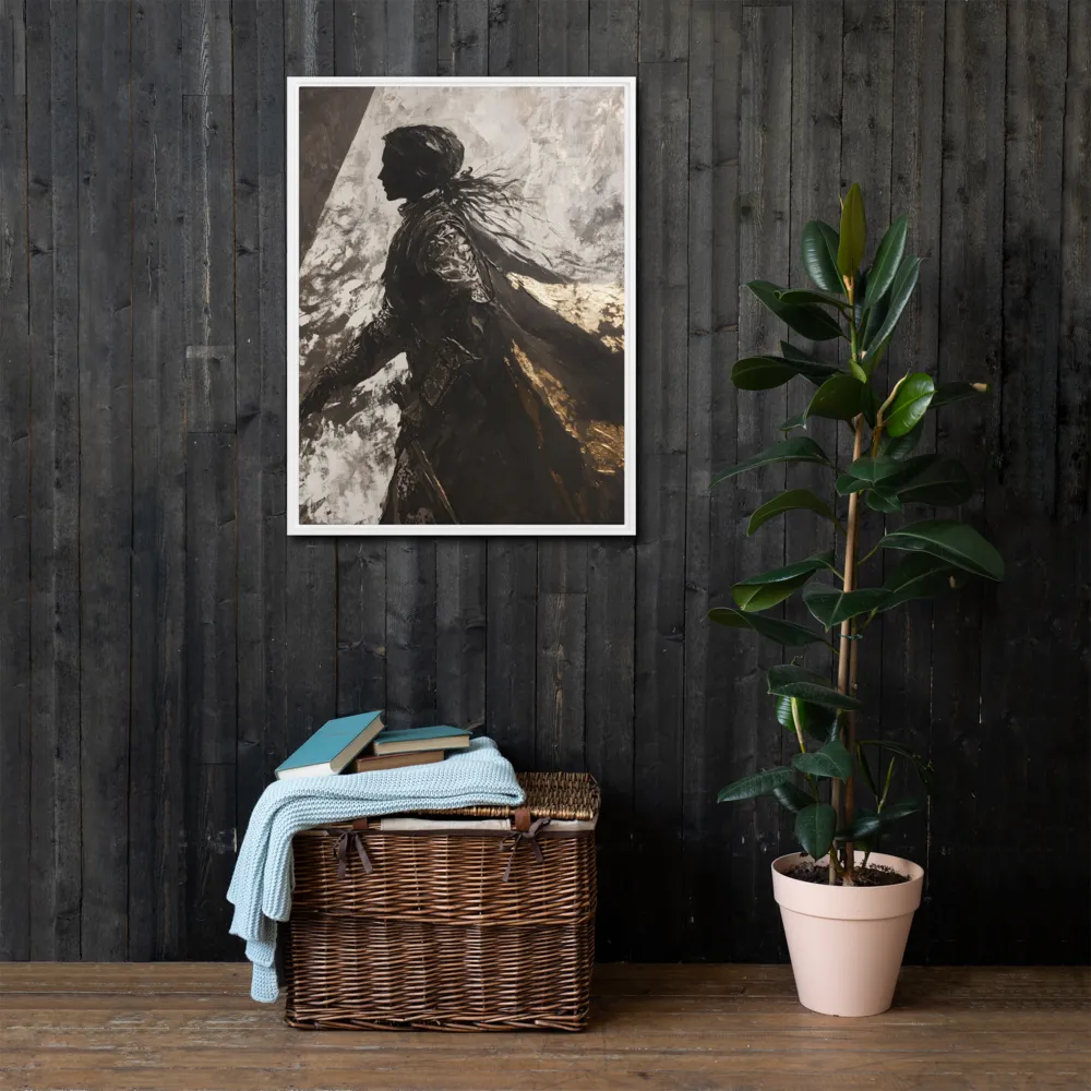 The Silhouette of Valor | Canvas with White Frame | 24″×32″
