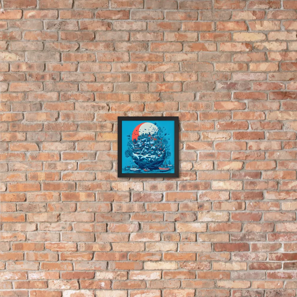 Harbor of the Floating Isle 
 Poster with Black Frame | 10″x 10″