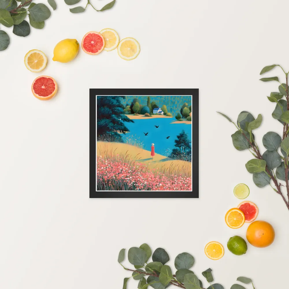 Lakeside Reverie 
 Poster with Black Frame | 12″x 12″